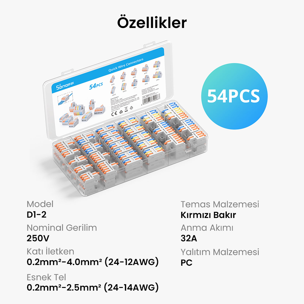 SONOFF D1-2 Kablo Birleştirici Klemens