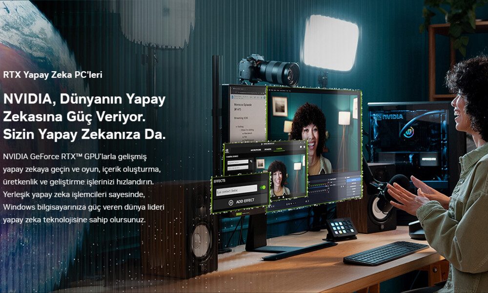 RTX Yapay Zeka PC'leri - NVIDIA, Dünyanın Yapay Zekasına Güç Veriyor. Sizin Yapay Zekanıza Da.