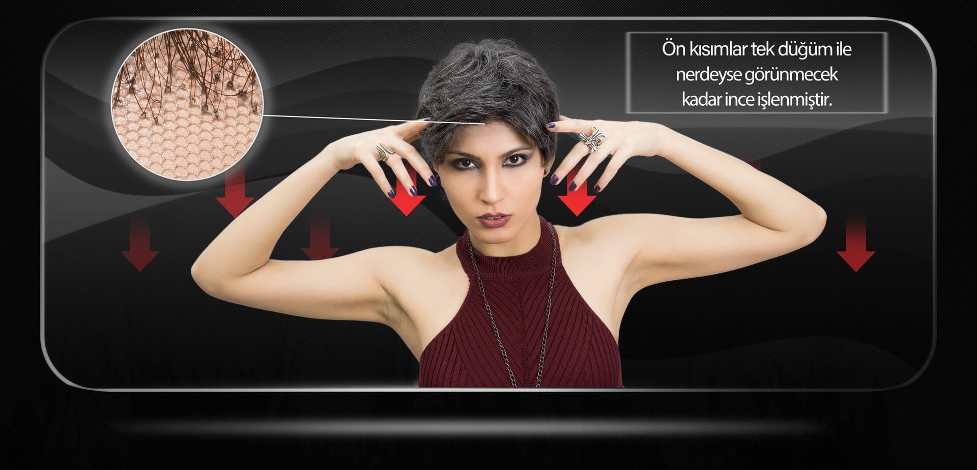 Pixie Kadın Medikal Kısa Peruk Modeli İnce İşçilik