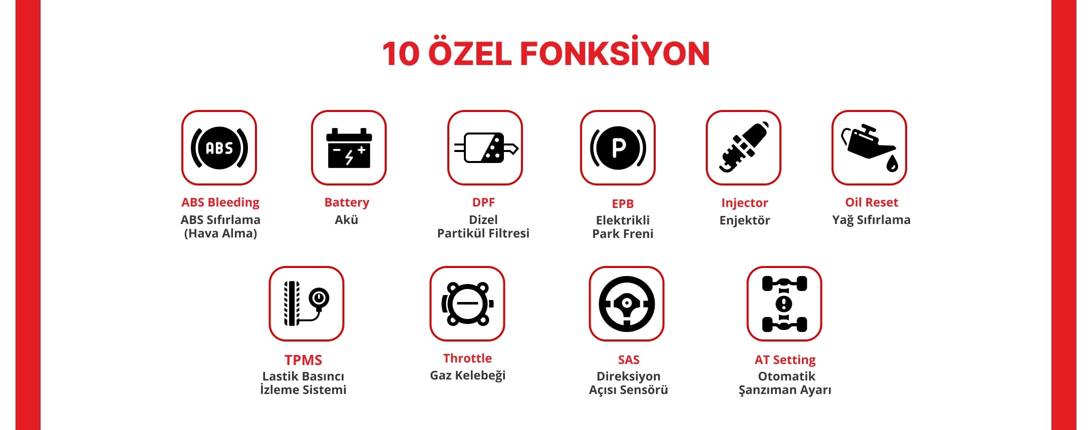 Ancel V5BT Arıza Tespit Cihazı ÖZel Fonksiyonlar