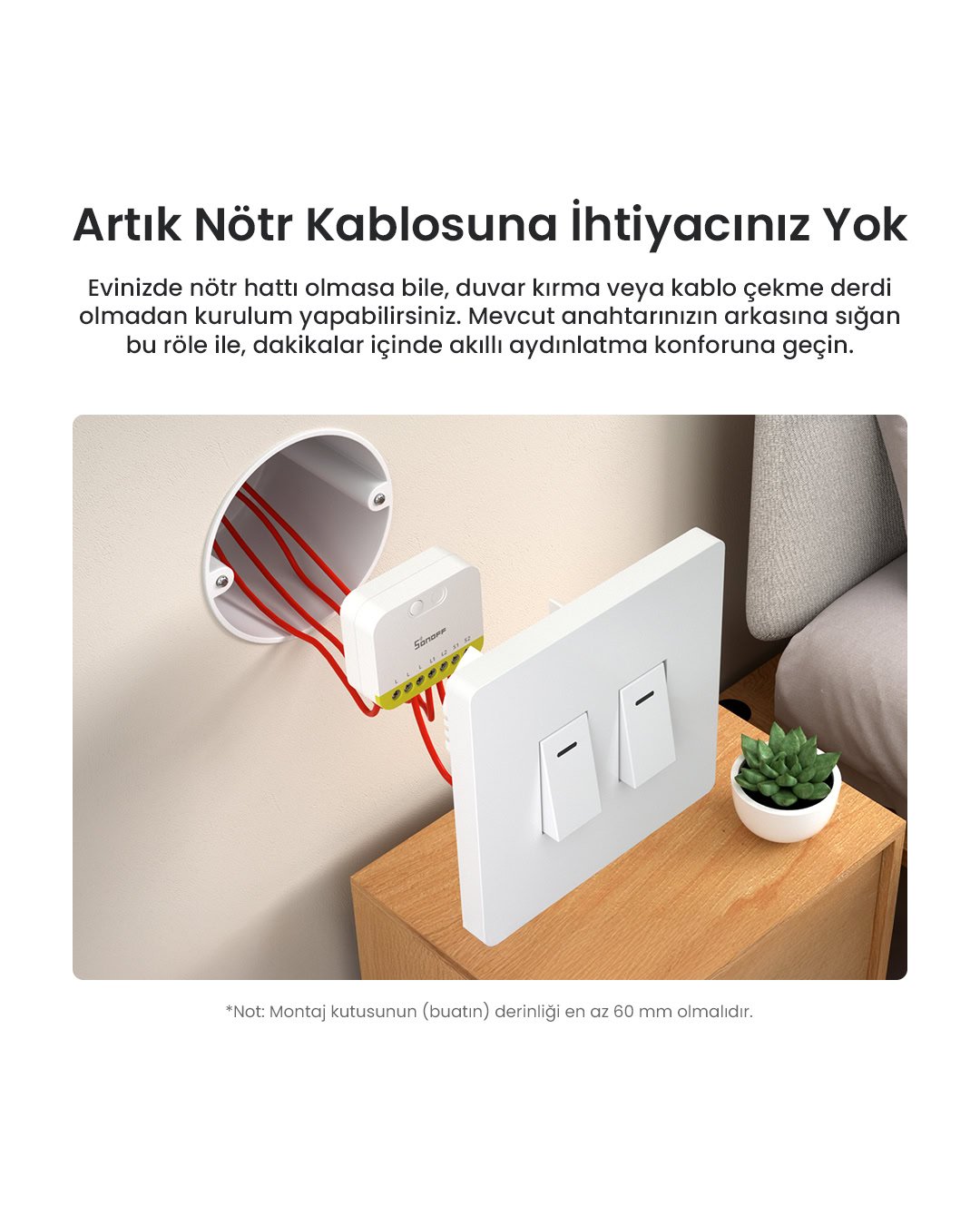 SONOFF Mini-ZB2GS-L Duo Nötrsüz ZigBee 2 Kanallı Akıllı Röle 