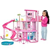 Barbie Barbie Rüya Evi, Oyun Seti Oyuncak Evi, Havuz, 3 Katlı Kaydırak, Oyun Seti...