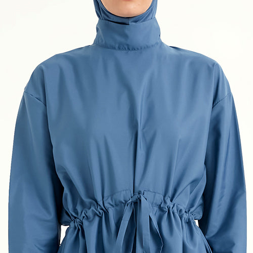 Andalus indigo tam kapalı tesettür mayo hakim yaka detay M2502-6