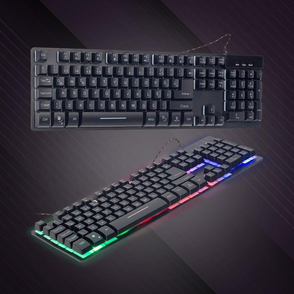 Hello HL-18744 RGB Işıklı Kablolu Oyuncu Klavyesi