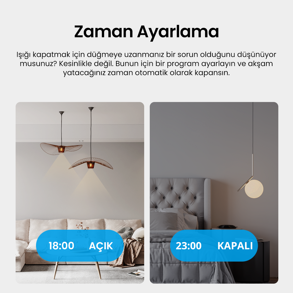 T0EU2C 2 Kanallı Akıllı Dokunmatik Duvar Anahtarı