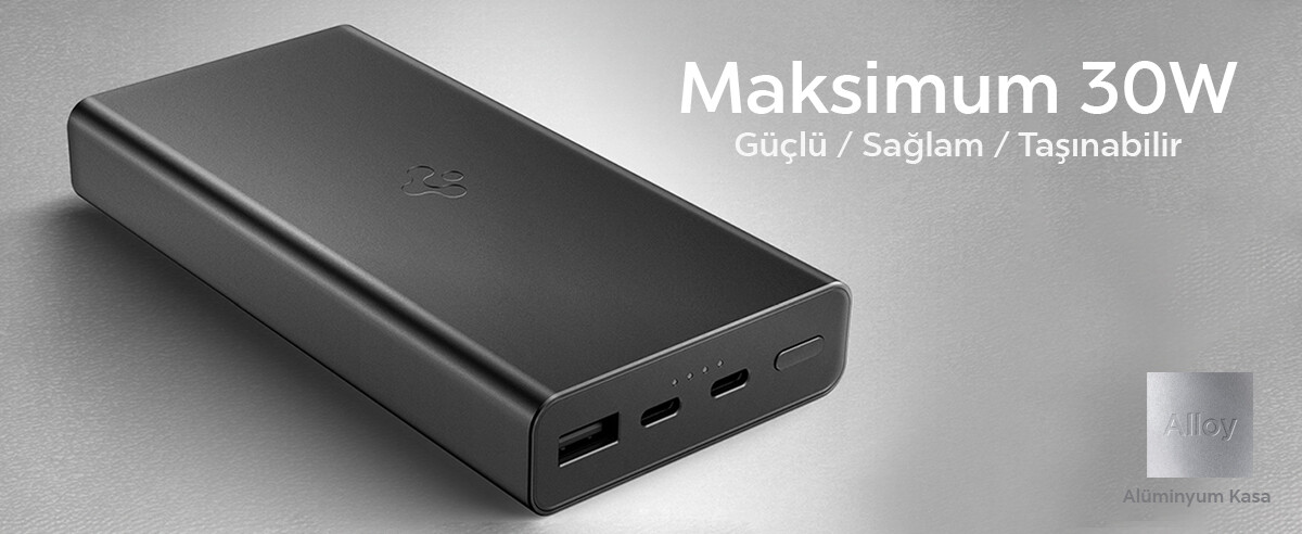 Maksimum 30W, Taşıması Kolay, Şarjı Hızlı