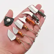 6 mini bıçak anahtarlık seti, paslanmaz çelik şef bıçağı şişe açacağı ile kılıf, gıda i̇le etmeyen, taşınabilir cep alet seti ayrıntılar 0
