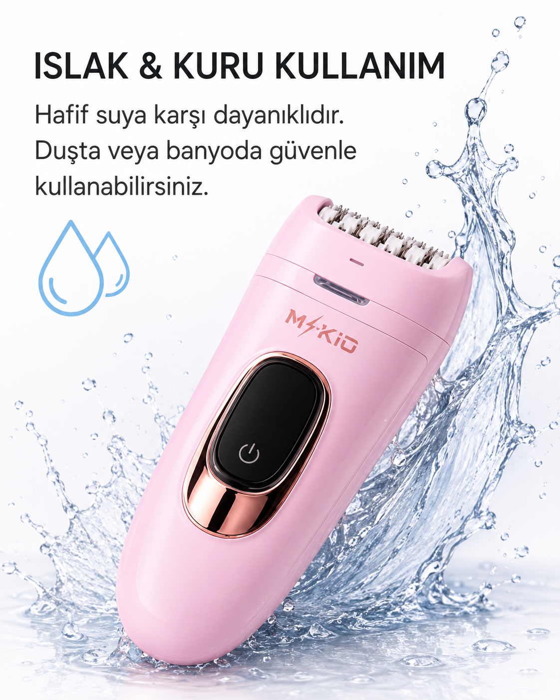 MKİO epilatör ıslak ve kuru kullanım