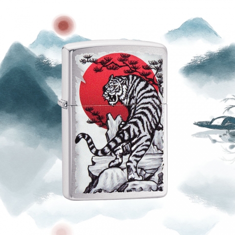 29889 Asian Tiger Design < USA Decorated < LIGHTERS | zippo