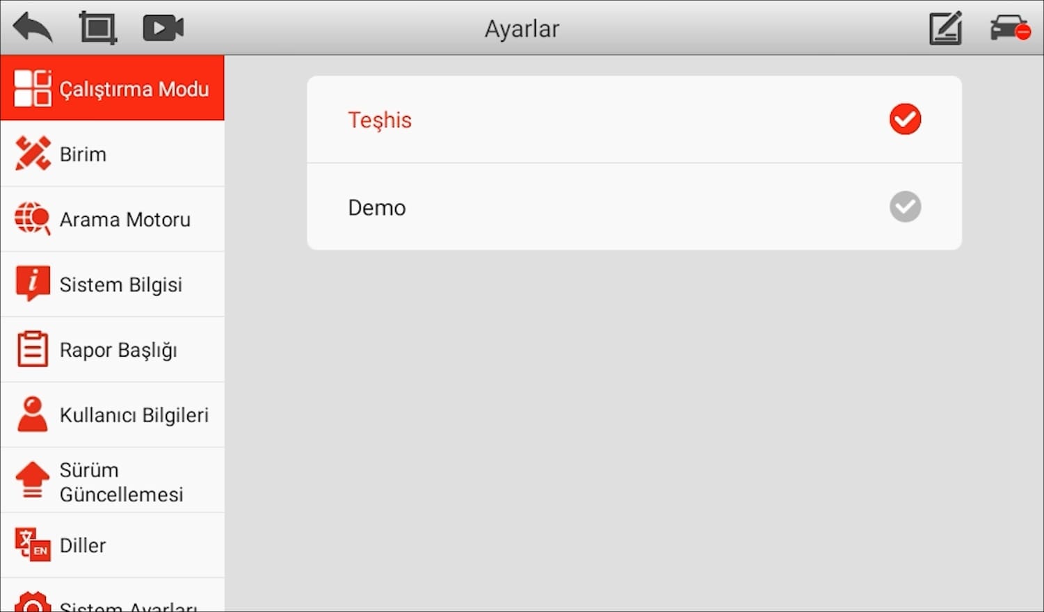 Ancel V5 BT Uygulama Ekran Görüntüsü