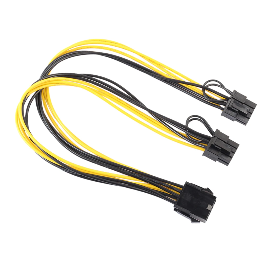 8 Pin Female to Dual 2x 8 Pin (6+2) Female PCI Express Power Adapter Cable for Graphics Video Card 30cm