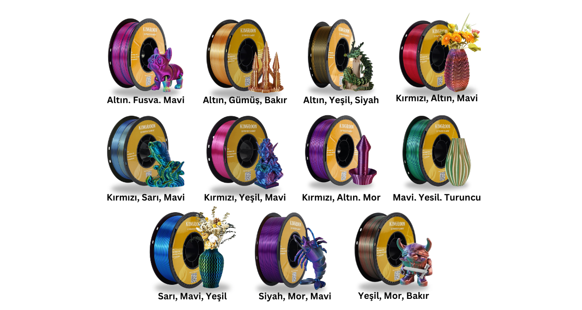 Kingroon Tri-Color PLA Filament Görsel 1