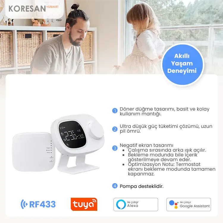 Tuya Wifi Kablosuz Kombi Termostatı