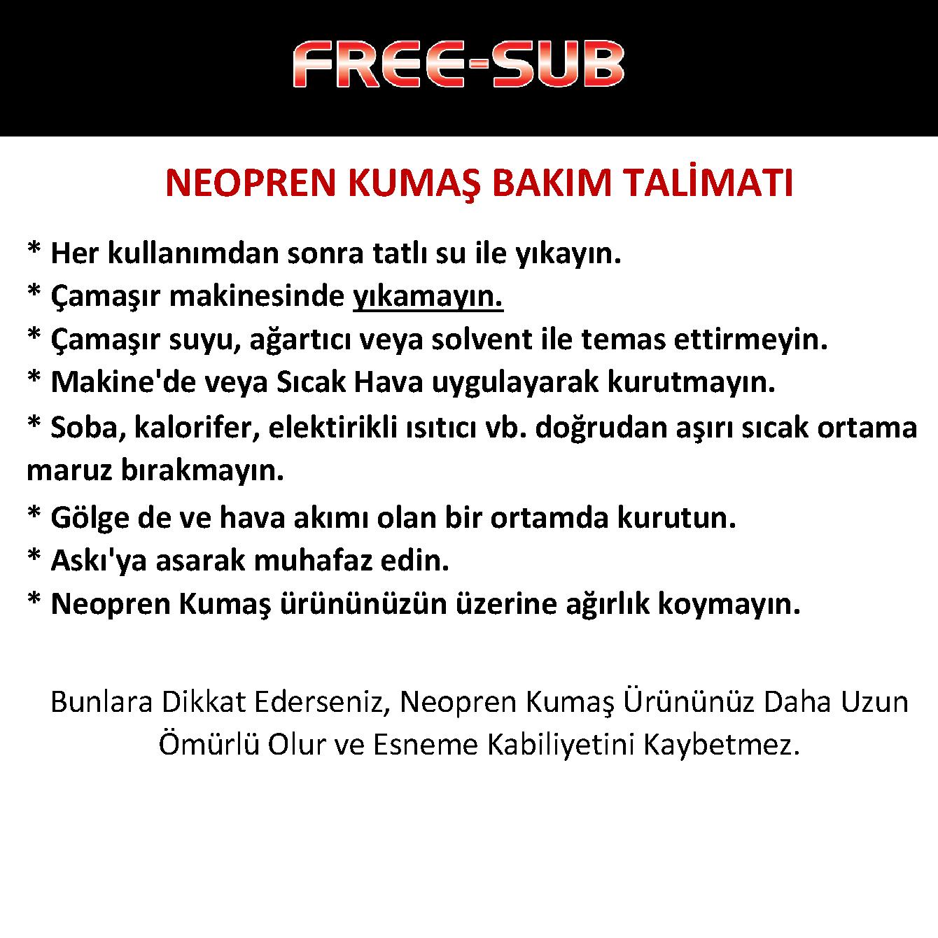 Neopren Kumaş Bakım Talimatı