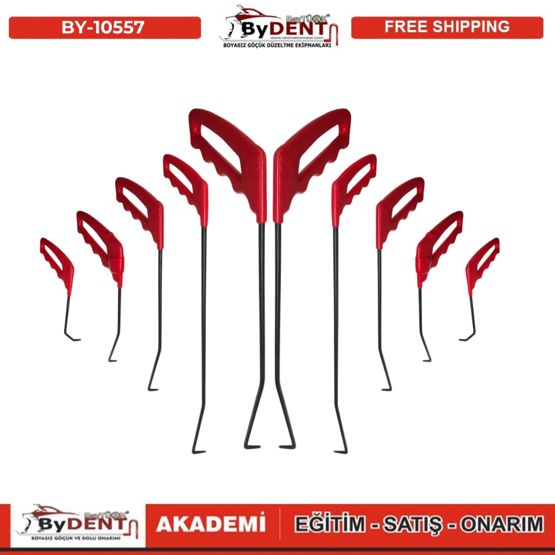 pdr, tools, göçük, düzeltme, kuşak arası, boyasız göçük, boyasız göçük düzeltme, pdr tools, otomalzemeal, bydent, göçük düzeltme ekipmanı,