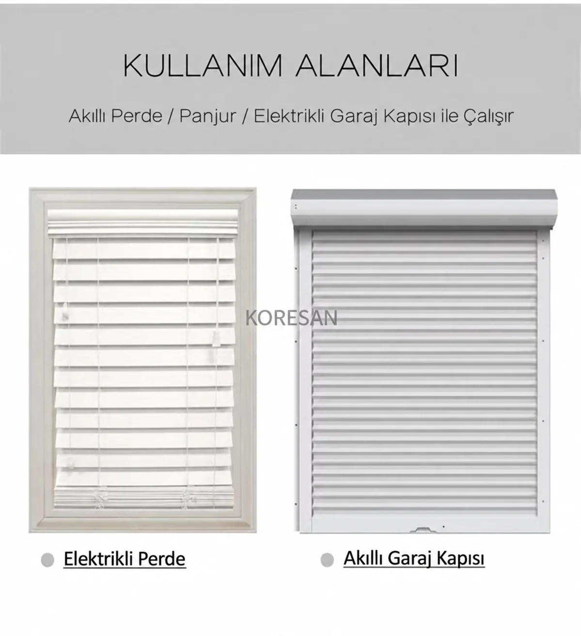 KRSC-Z102 Tuya Zigbee Perde Panjur Anahtarı perde panjur ve uyumlu motorlu sistem kullanım alanları