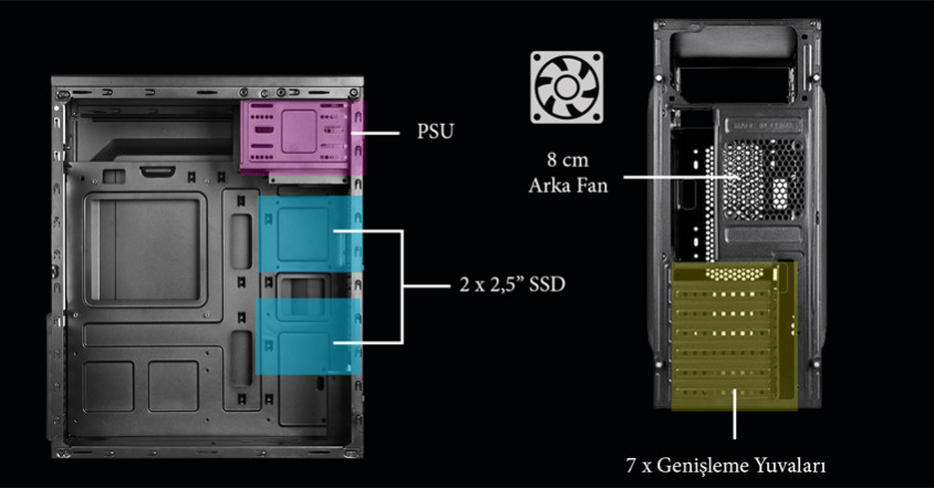 Vento VS114F 400W ATX Mid-Tower Kasa