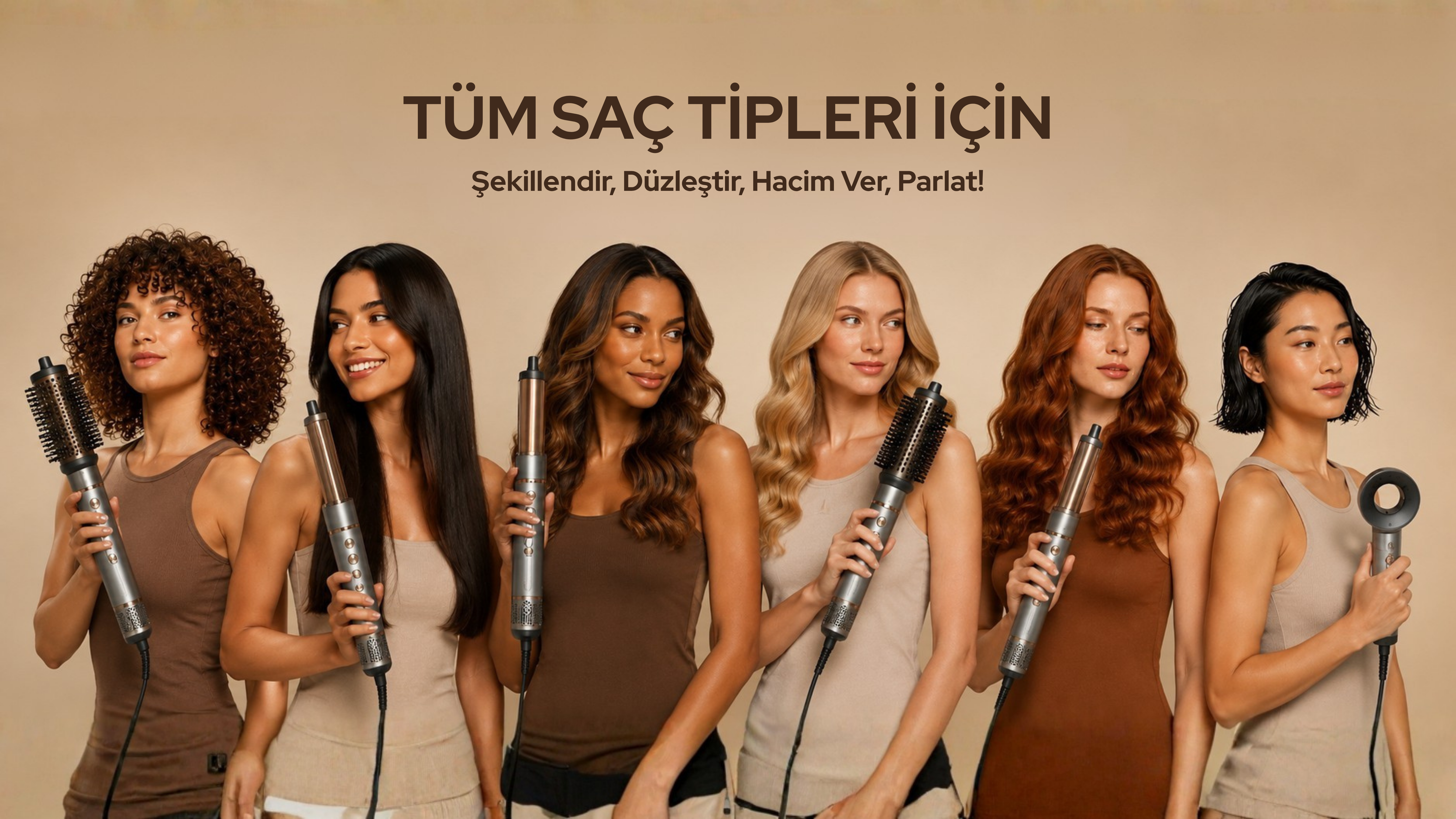 Tüm saç tipleri için profesyonel saç şekillendirme ve kurutma seti
