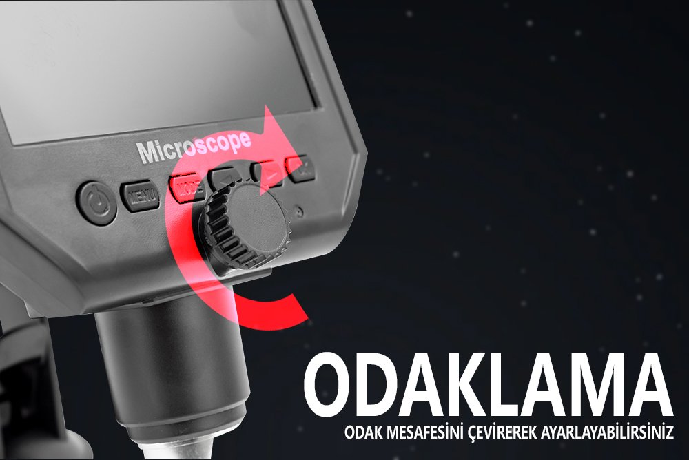 Powermaster PM-18798 4.3 LCD Ekranlı 3.6 MP Taşınabilir HD Dijital Mikroskop