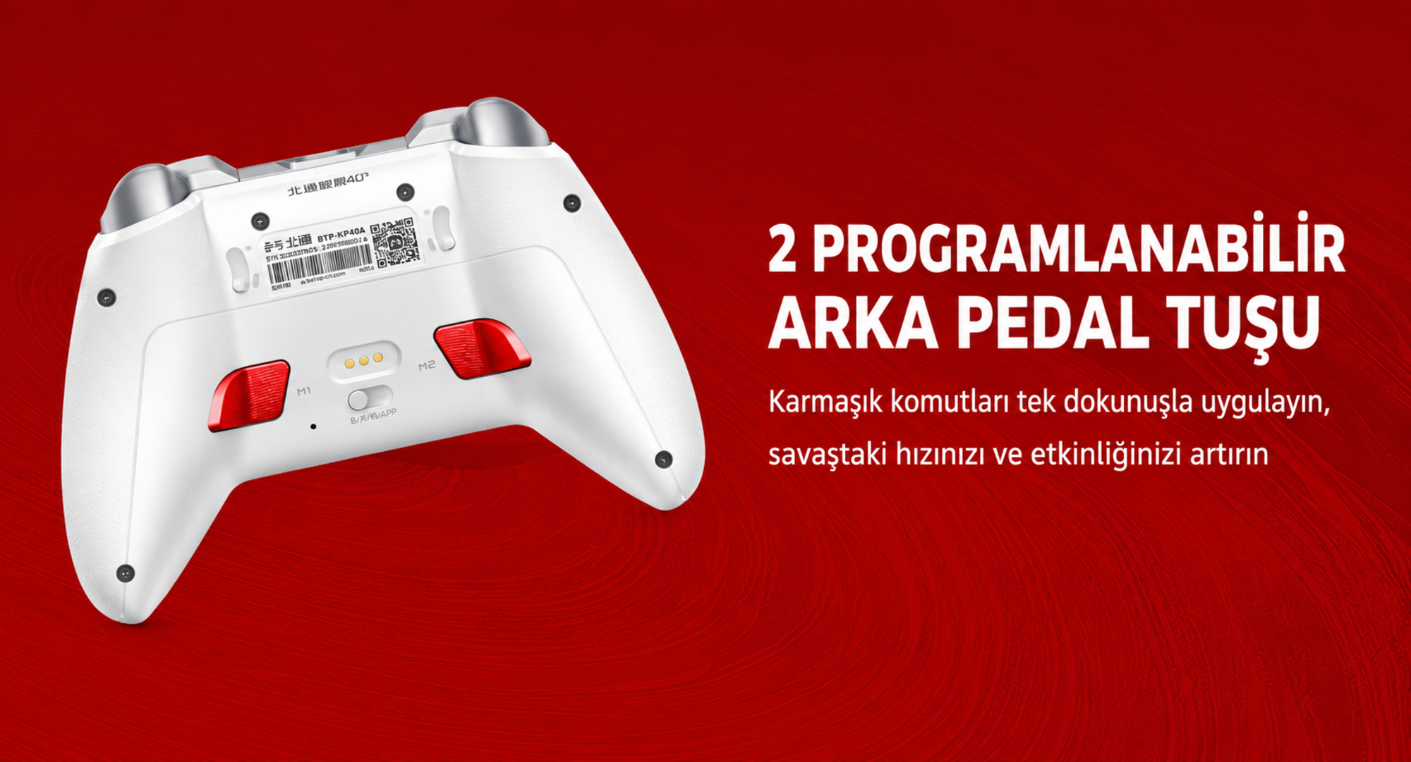 BEITONG KP40 TMR Kablosuz Beyaz Gamepad (2.4G, Bluetooth, Kablolu) 