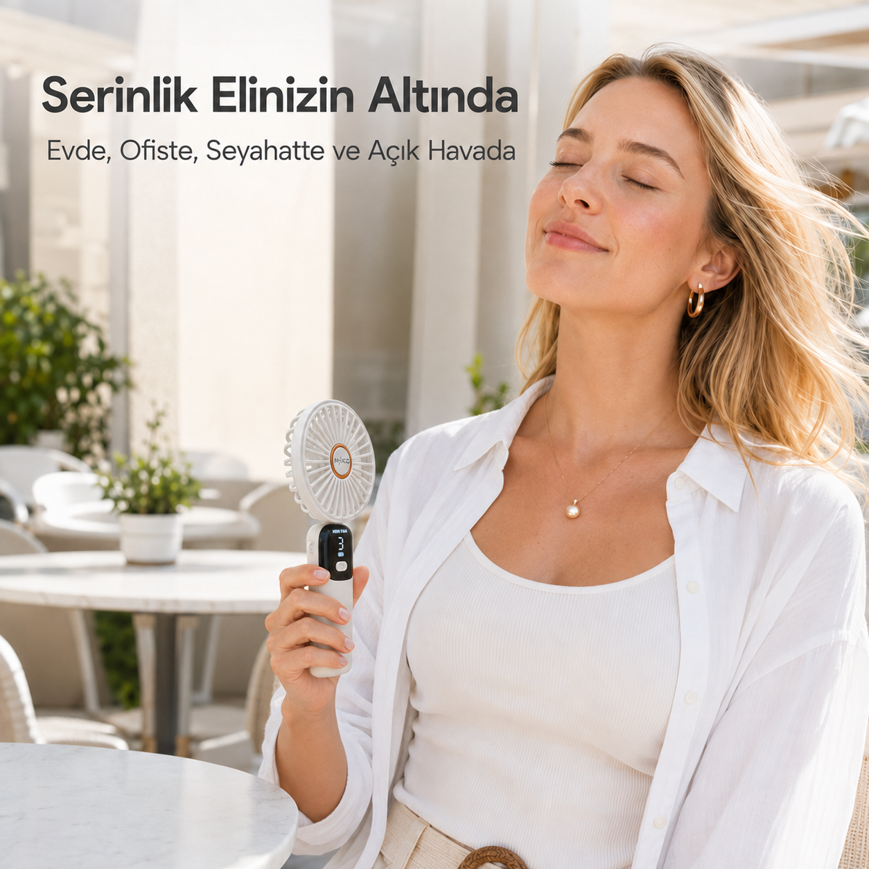 5 volt USB ile şarj edilen mini el fanı