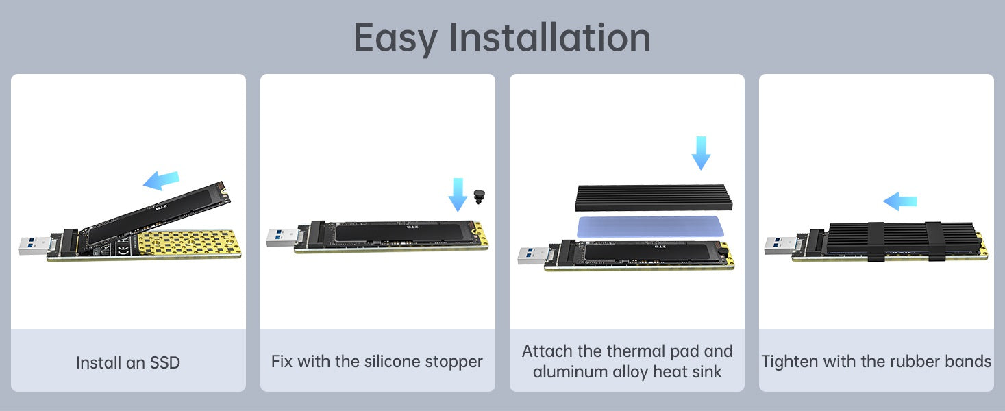 M Key ve B+M Key için ACASIS NVME/SATA M.2 - USB 3.1 Gen 2 SSD Okuyucu
