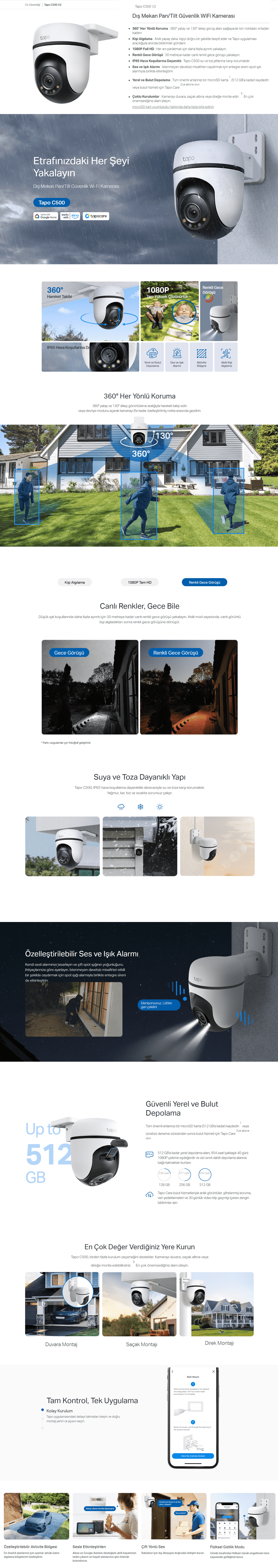 Tapo C500 v2 Güvenlik Kamerası Detaylı Tanıtım Sayfası