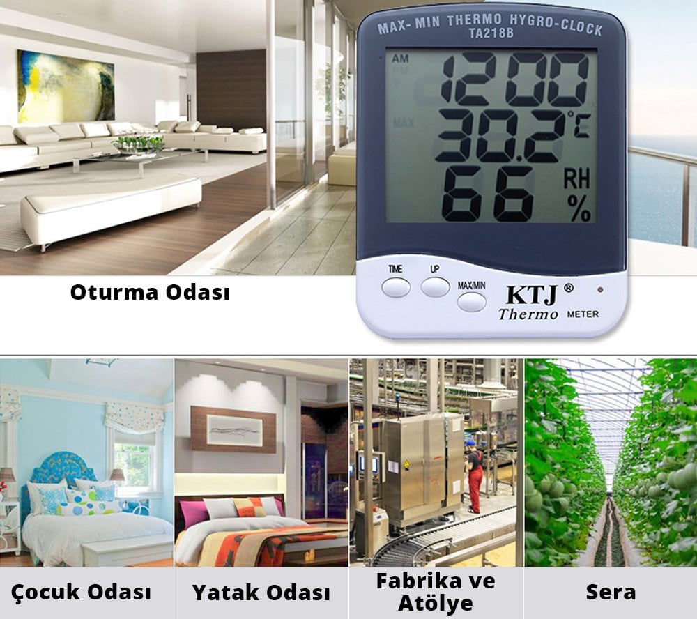 Powermaster PM-6233 Termometre Oda Tipi Ekranlı Sıcaklık - Nem Ölçer