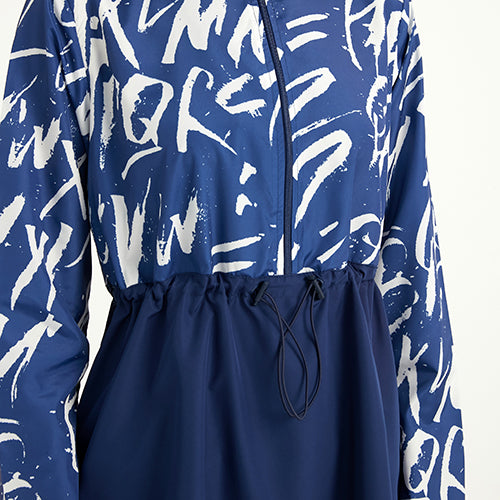 Önden büzgü detayı - Lacivert tesettür mayo