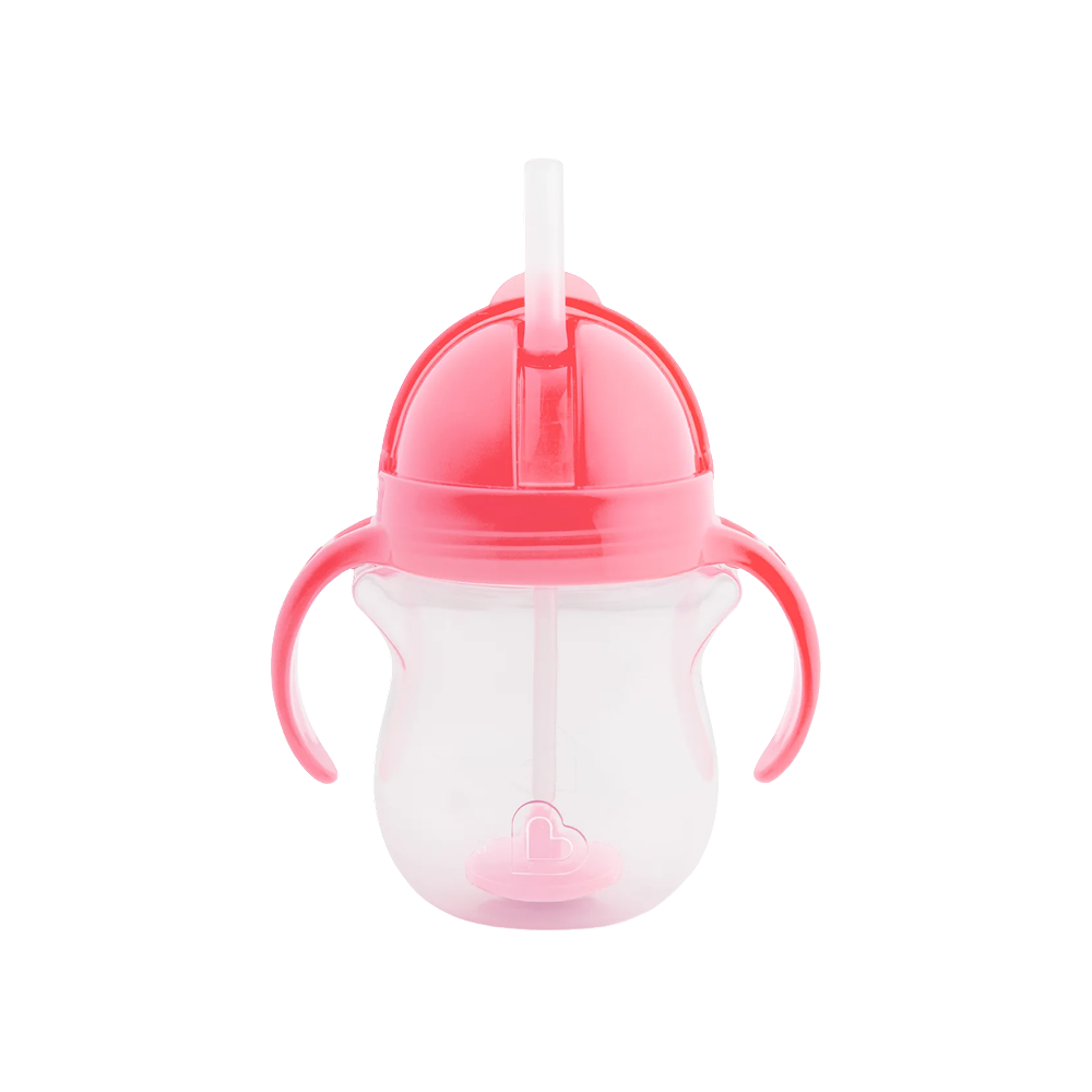Munchkin Tıklama Kilitli Uçlu Pipetli Alıştırma Bardağı, 6AY+, 207ML, Pembe, 1 Adet