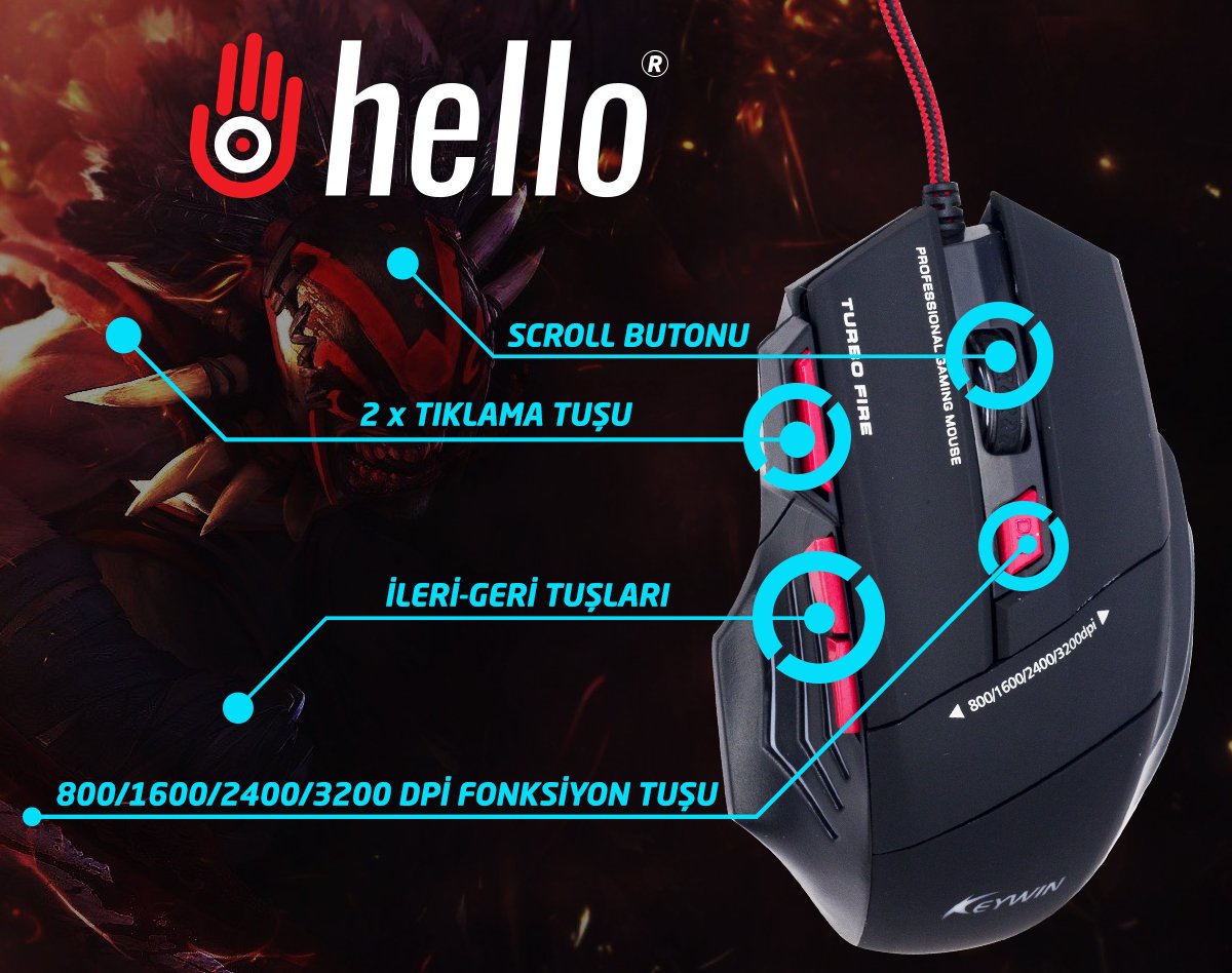 Hello HL-18739 Oyuncu Mouse