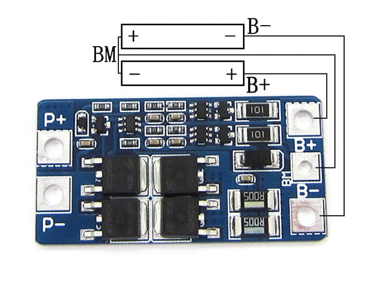 2S 10A 7.4V 18650 Lithium Battery Protection Board