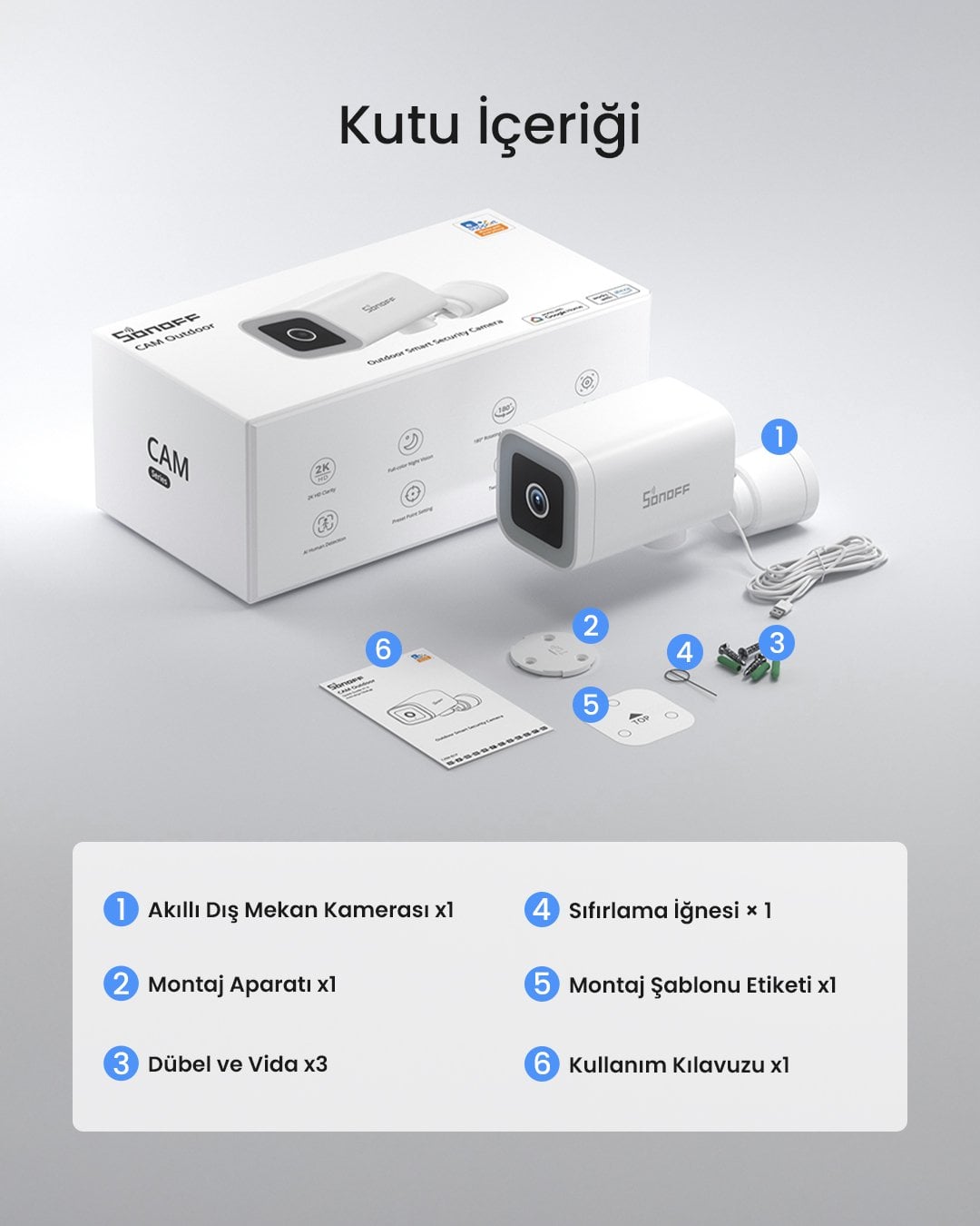 SONOFF CAM-B1P Hareketli Akıllı Dış Mekan Kamerası