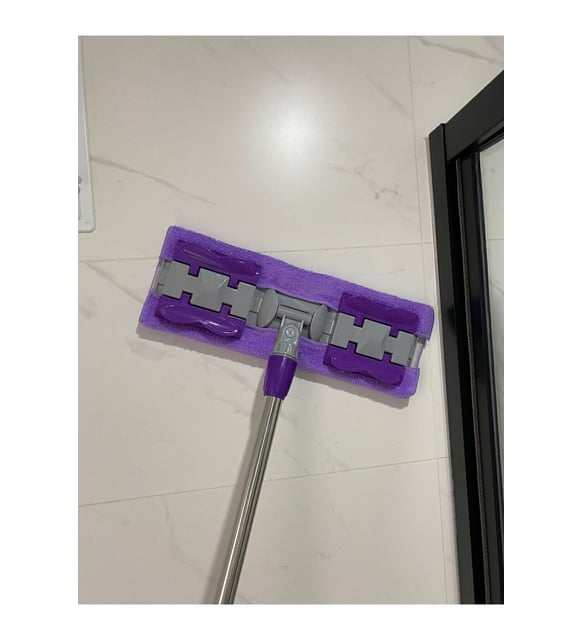 ( 1 Adet Yedek Bez Hediyeli ) Yer Mopu Fayans Duvar Yüzey Temizlik Mikrofiber Mandallı Mop