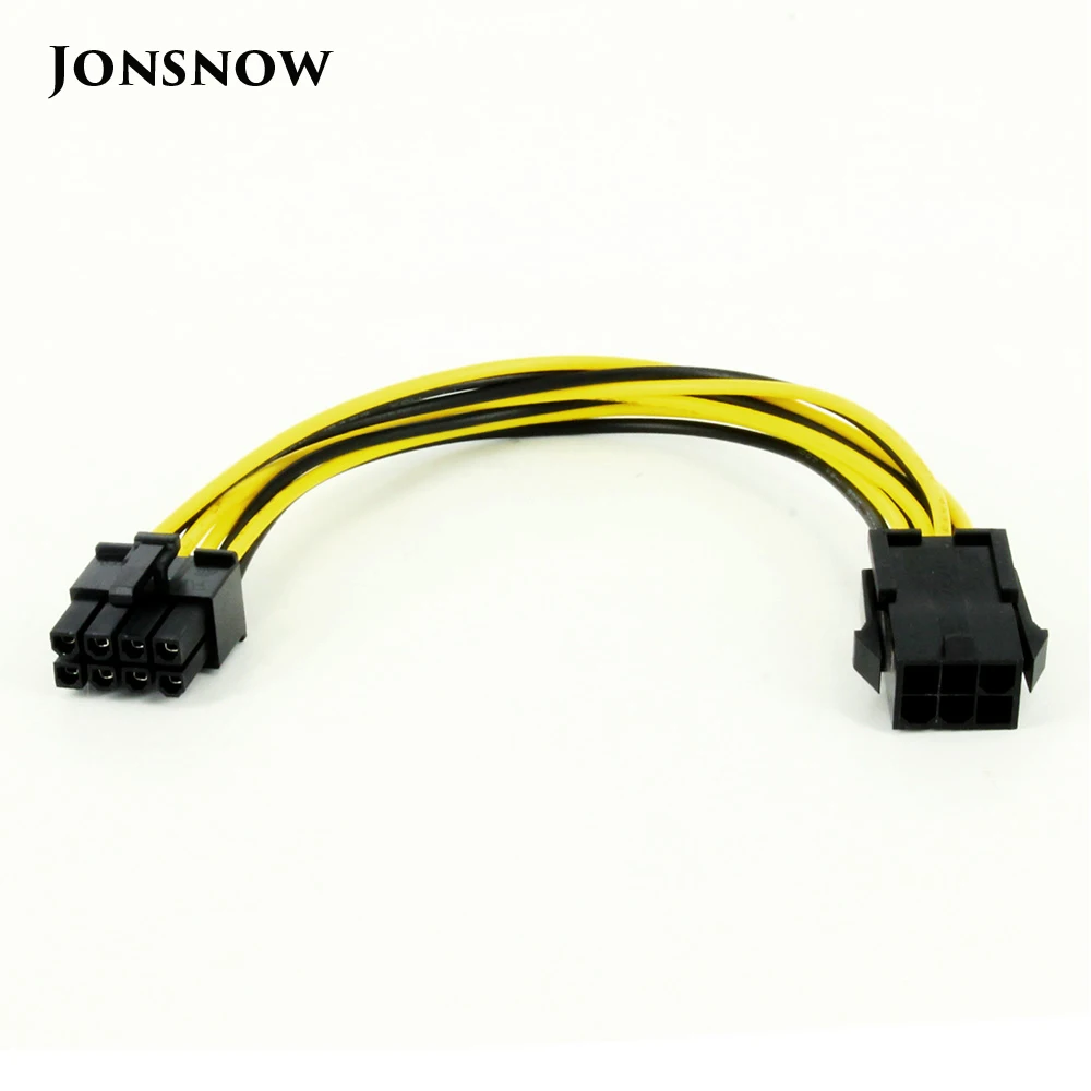 KPC1363_1_JONSNOW 8 Pin Male to 6 Pin Female Molex IDE Express Power Extension Cable Adapter for CPU Video Card PCI-E Power
