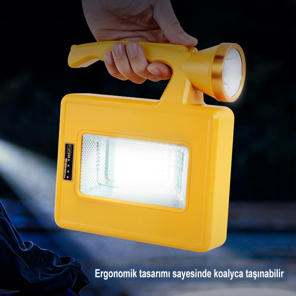 Powermaster Solarlı Usb’li Şarjlı Taşınabilir Kamp Feneri PM-16044