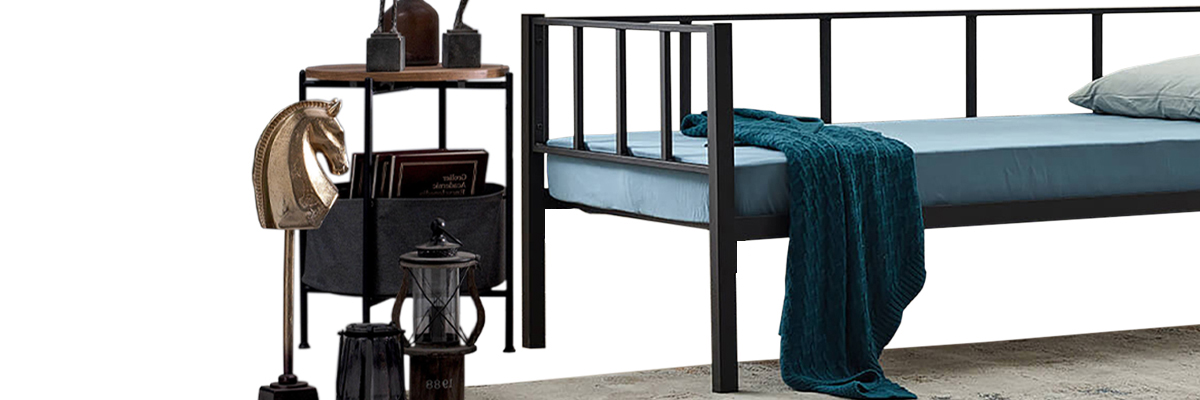 Titan Daybed Tek Kişilik Siyah Sedir Metal Karyola
