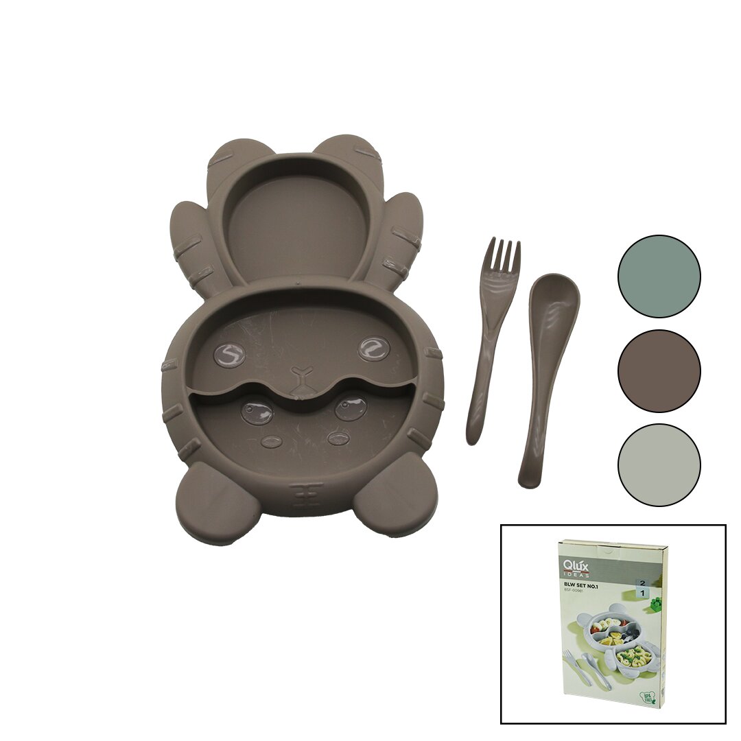 ANKAVERSE® Ayıcık Model 3 Bölmeli Bebek Beslenme Seti