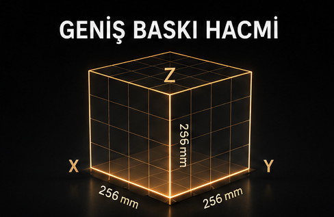 Flashforge Creator 5 Pro 256 x 256 x 256 mm baskı hacmi