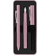 Faber-Castell 201528 - Grip 2010 yazı seti, tükenmez kalem ve dolma kalem, pembe gölgeler, 1 adet