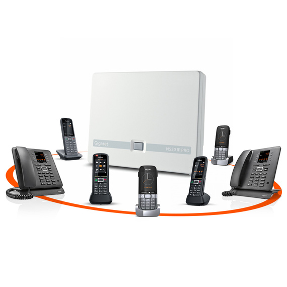Gigaset N530 IP PRO, birden fazla kablosuz ve masaüstü telefonla bağlantılı