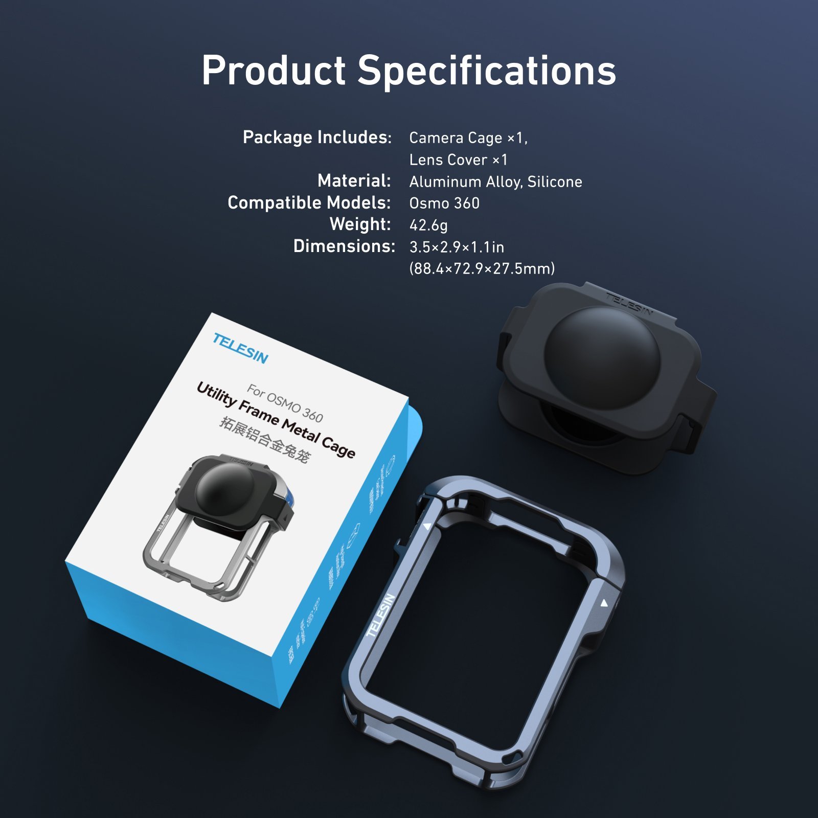 TELESIN Osmo 360 Metal Cage (9)