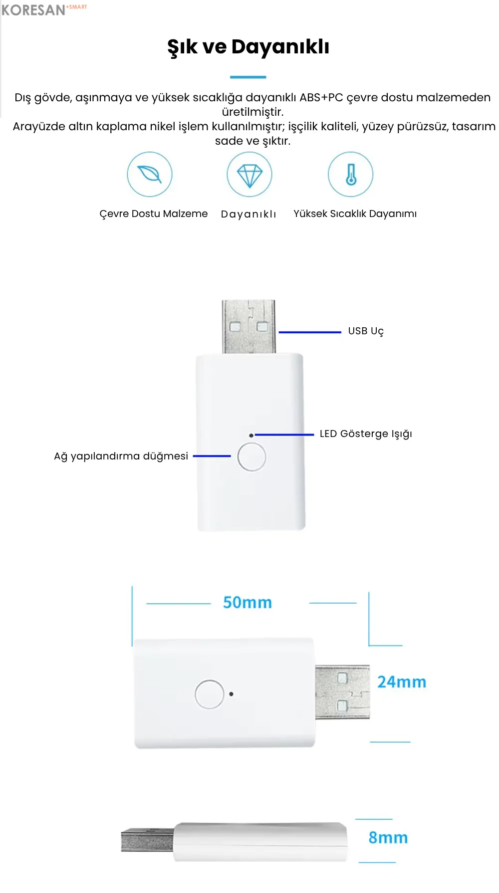 tuya zigbee sinyal genişletici şık ve dayanıklı tasarım abs pc gövde
