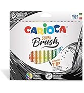 Carioca Super-Brush | 42968 - Boya fırçası uçlu marker kutusu, 20 renk