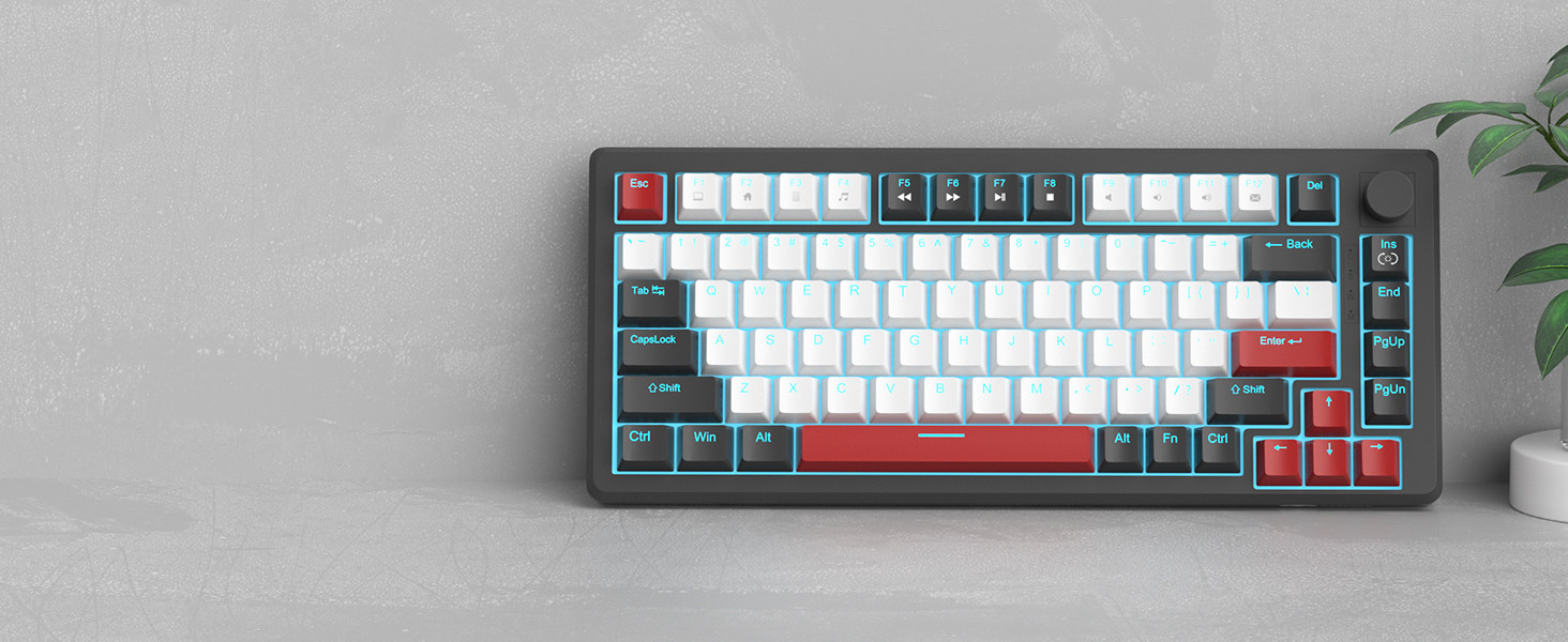 MageGee STAR75 83 Tuş Ice Blue LED Kablolu Mekanik Gaming Klavye