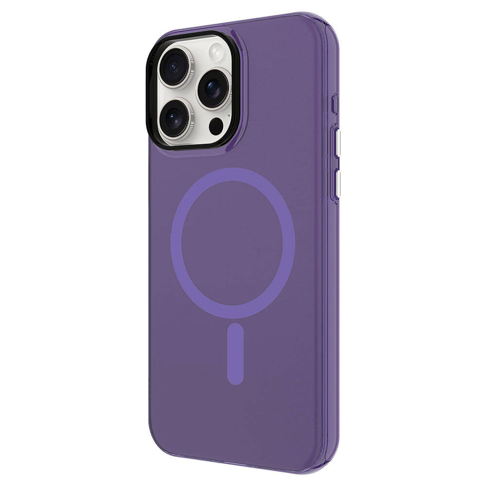 Apple iPhone 15 Pro Max Kılıf Zore M-safe Şarj Özellikli Buzlu Transparan C-Pro Sert Kapak - 13