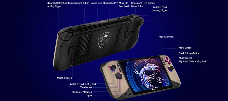 MSI CLAW 8 AI+ A2VM SUPER PACK-220TR Dokunmatik Oyun Kontrolcüsü H16