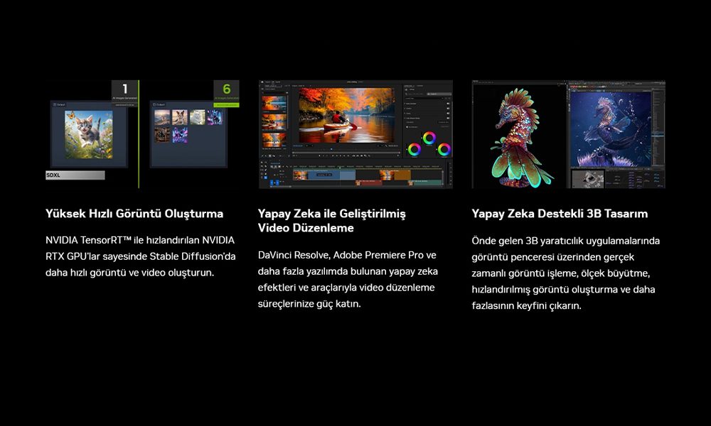 Yüksek Hızlı Görüntü Oluşturma - Yapay Zeka ile Geliştirilmiş Video Düzenleme - Yapay Zeka Destekli 3B Tasarım