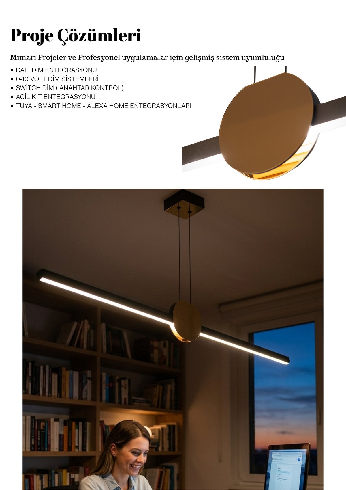 Unos Modern Minimalist Lineer Sarkıt Avize - Gold