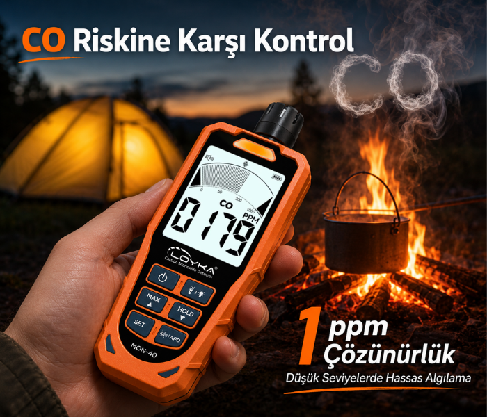 MON-40 karbonmonoksit ölçerde 1 ppm çözünürlük